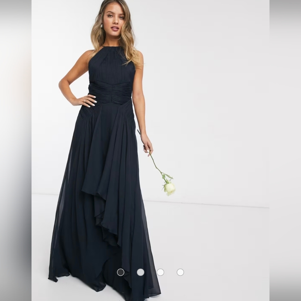 ASOS pinny maxi dress with ruched bodice and layered skirt detail Sz 6